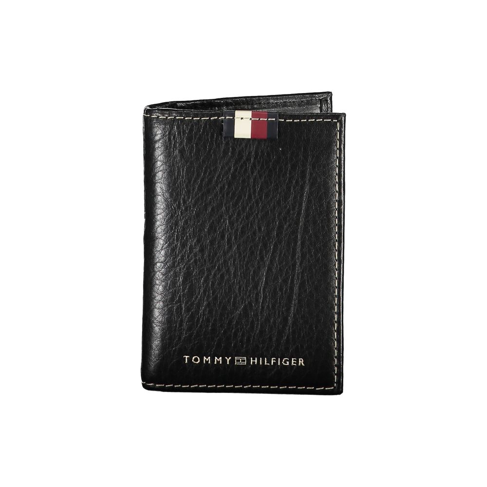 Tommy Hilfiger Black Leather Men Cardholder -  Leather Card Holder for Men -  Tommy Hilfiger.