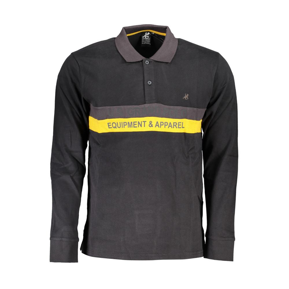U.S. Grand Polo Black Cotton Polo Shirt -   -  U.S. Grand Polo.
