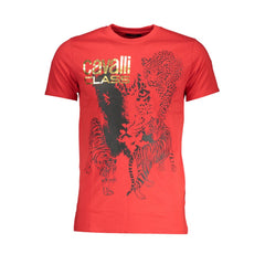 Cavalli Class Red Cotton T-Shirt -   -  Cavalli Class.