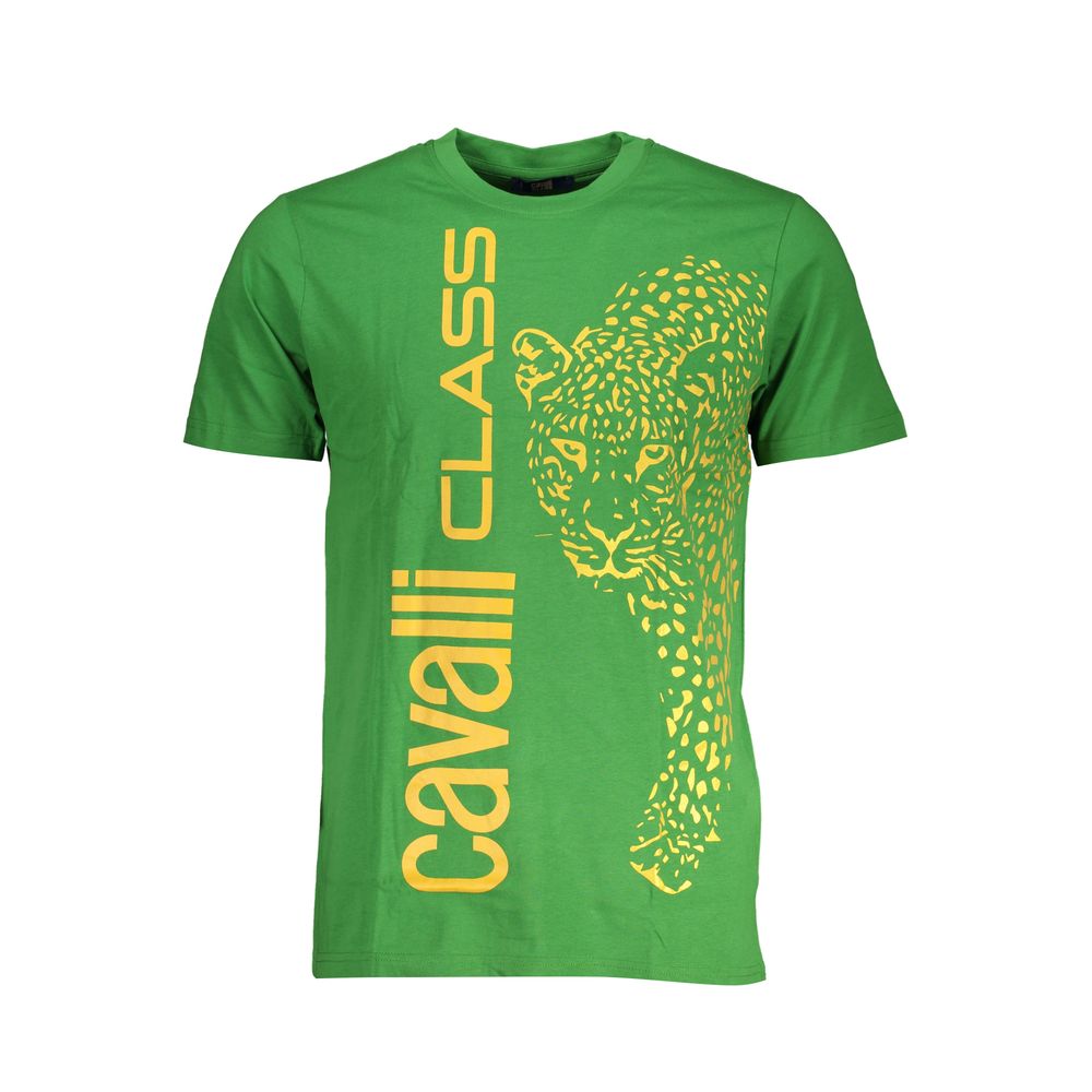 Cavalli Class Green Cotton T-Shirt -   -  Cavalli Class.