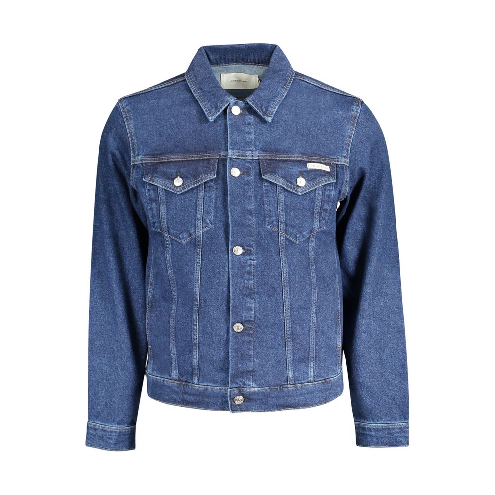Calvin Klein Blue Cotton Men Jacket -   -  Calvin Klein.