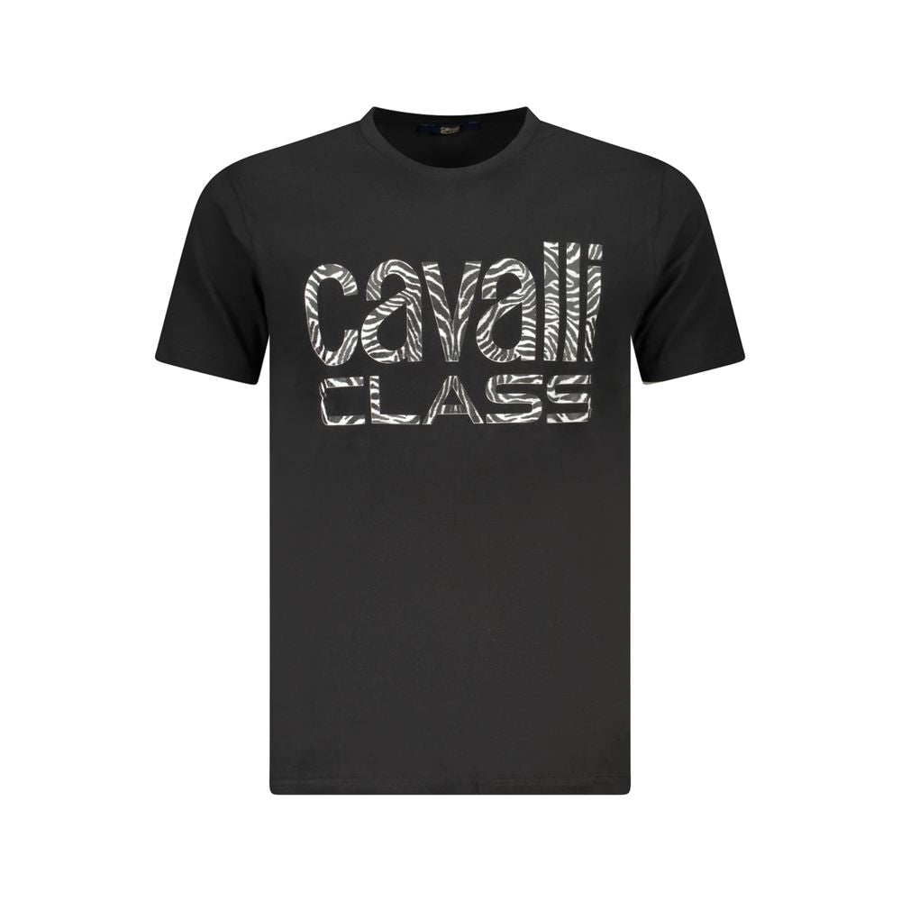 Cavalli Class Black Cotton Men T-Shirt -   -  Cavalli Class.