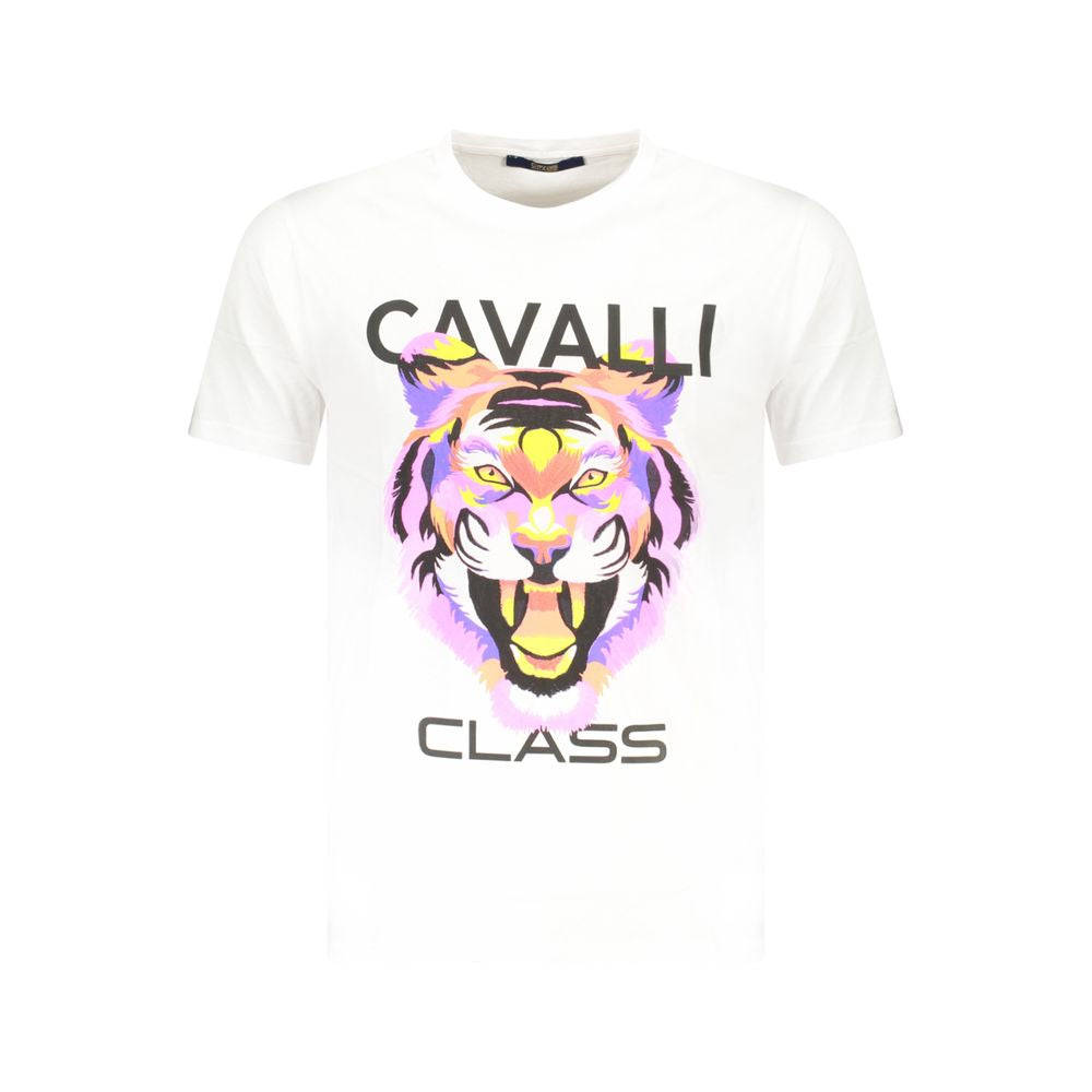 Cavalli Class White Cotton Men T-Shirt -   -  Cavalli Class.