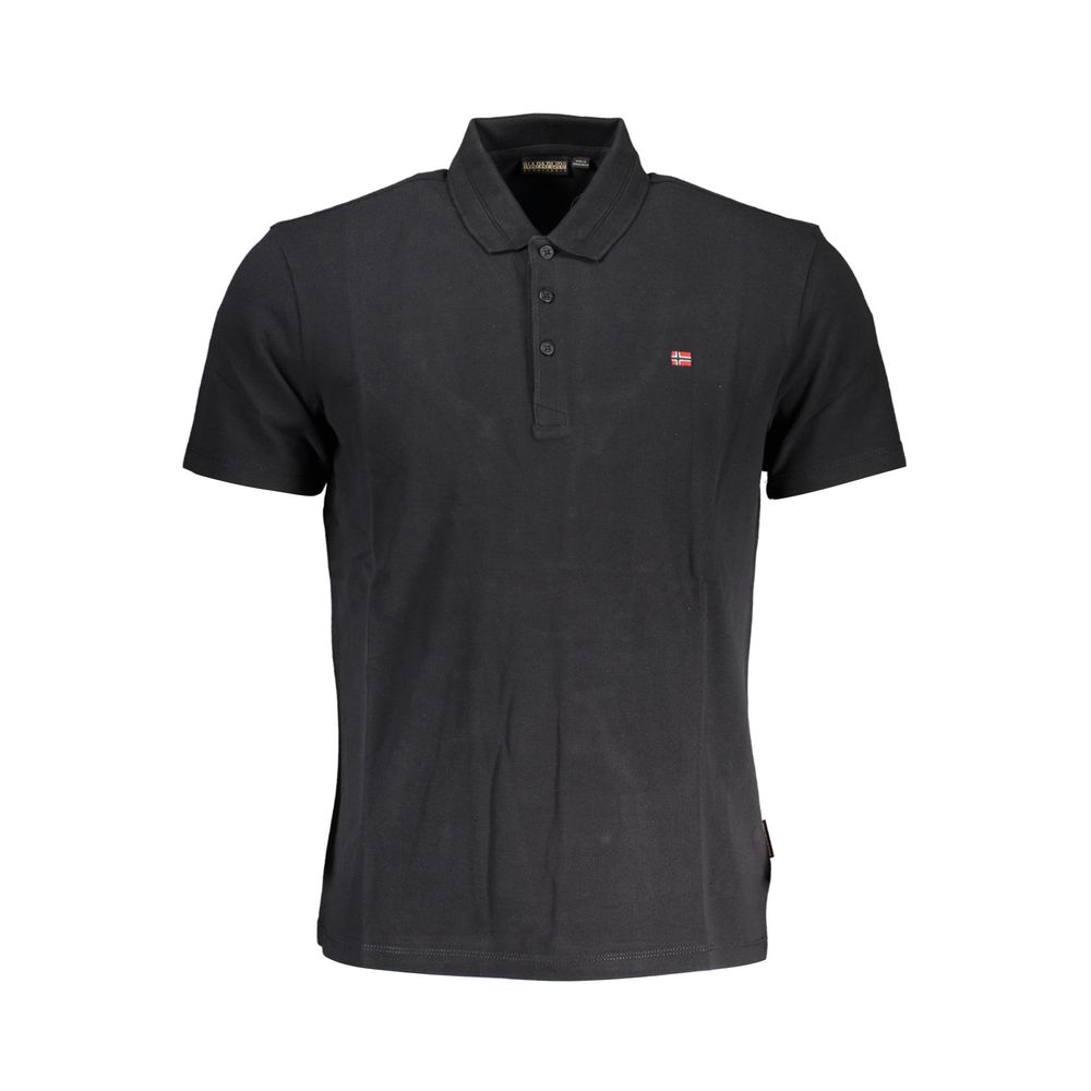 Napapijri Black Cotton Men Polo Shirt -   -  Napapijri.