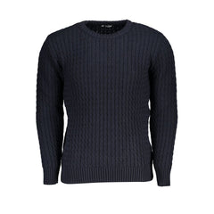 U.S. Grand Polo Elegant Crew Neck Twisted Blue Sweater -   -  U.S. Grand Polo.