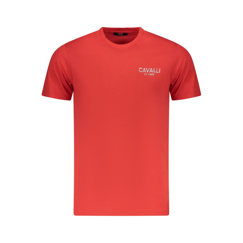 Cavalli Class Red Cotton Men T-Shirt -   -  Cavalli Class.