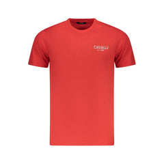 Cavalli Class Red Cotton Men T-Shirt -   -  Cavalli Class.