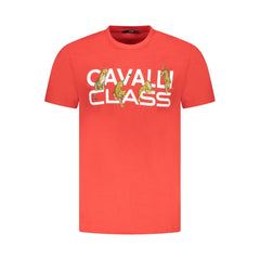 Cavalli Class Red Cotton Men T-Shirt -   -  Cavalli Class.