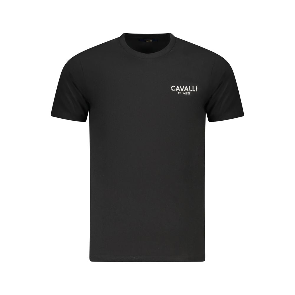 Cavalli Class Black Cotton Men T-Shirt -   -  Cavalli Class.