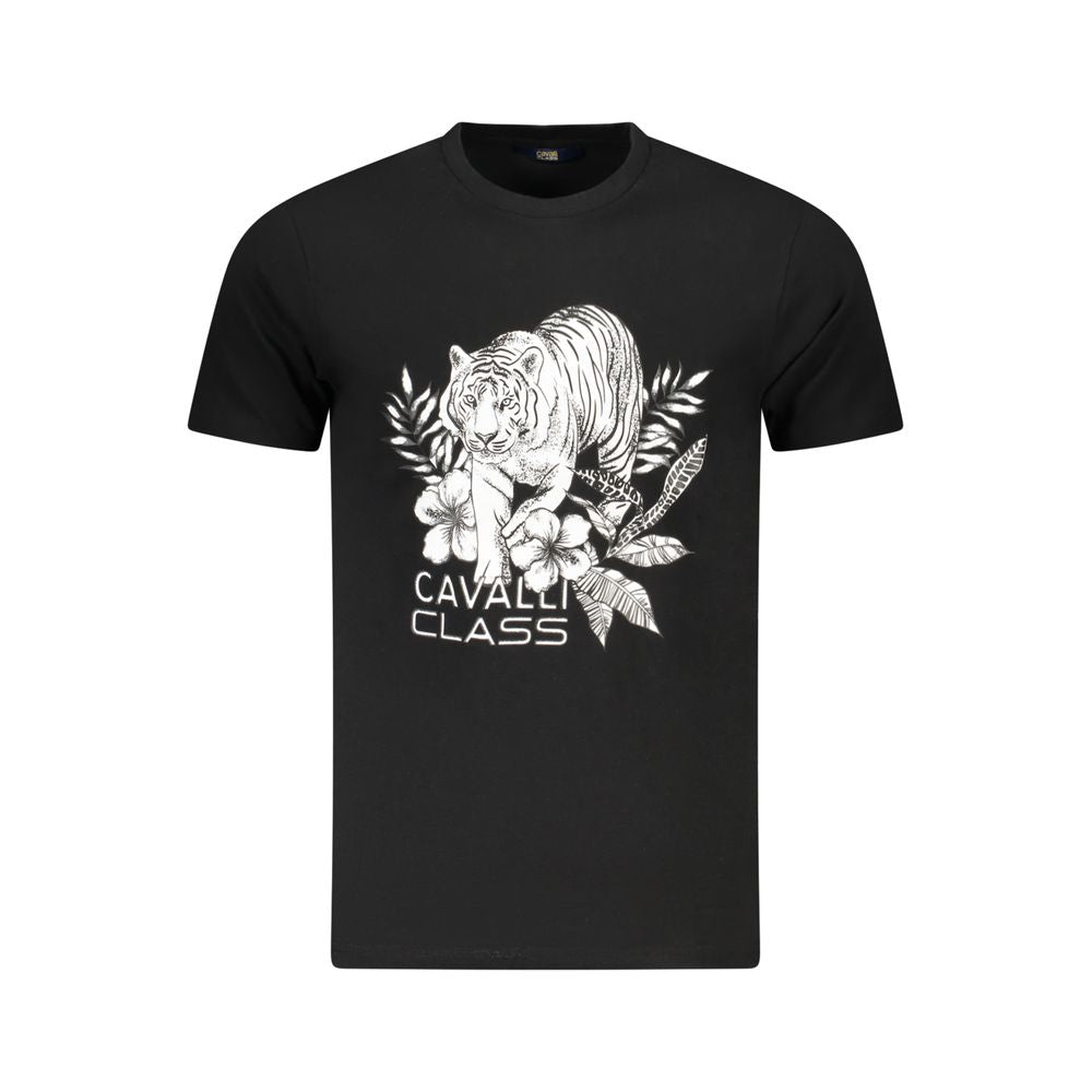 Cavalli Class Black Cotton Men T-Shirt -   -  Cavalli Class.