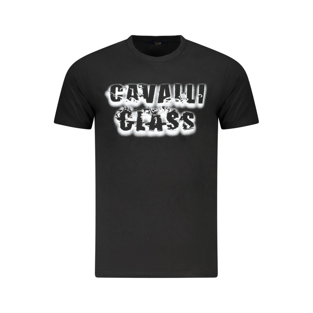 Cavalli Class Black Cotton Men T-Shirt -   -  Cavalli Class.