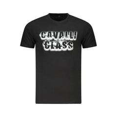 Cavalli Class Black Cotton Men T-Shirt -   -  Cavalli Class.