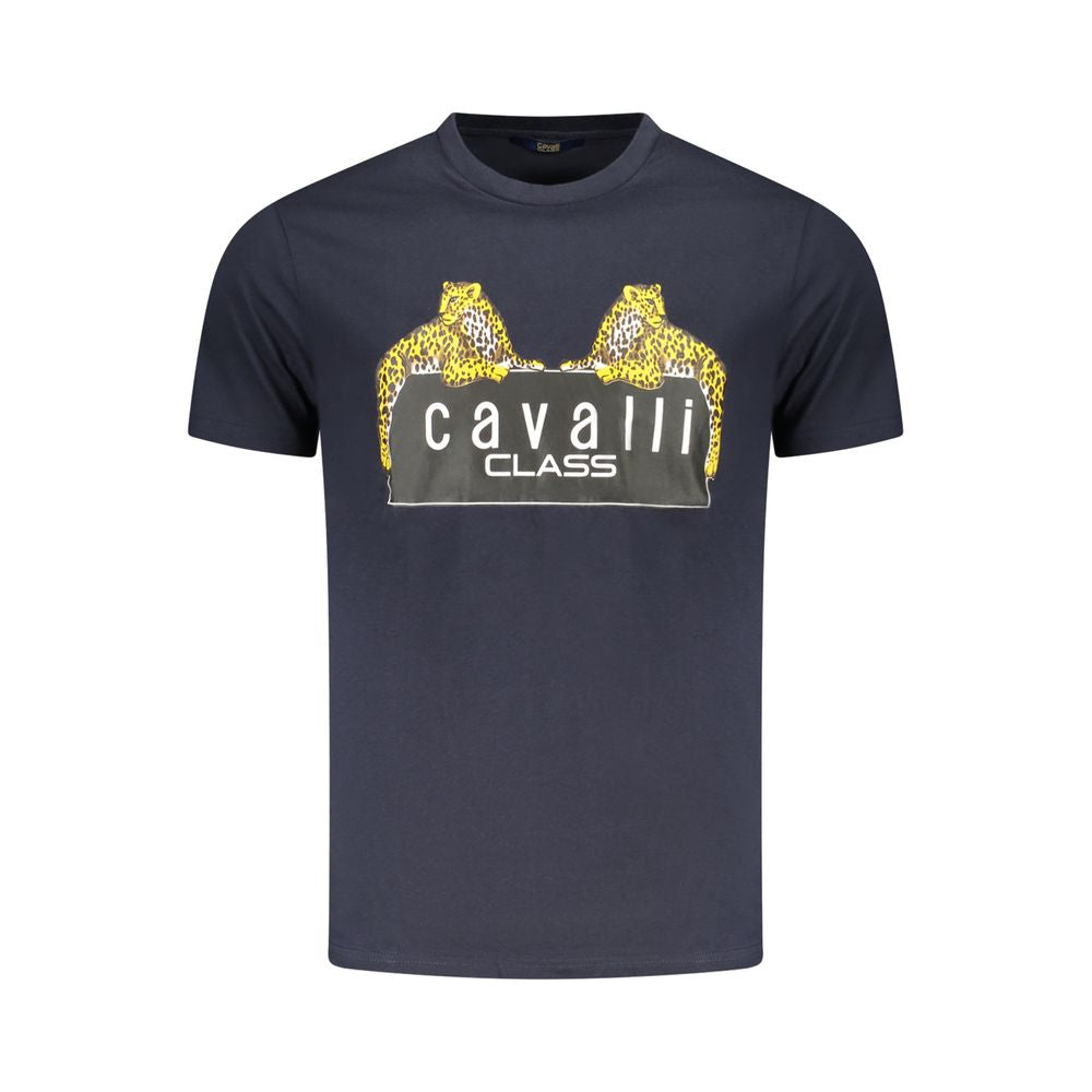 Cavalli Class Blue Cotton Men T-Shirt -   -  Cavalli Class.