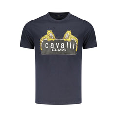 Cavalli Class Blue Cotton Men T-Shirt -   -  Cavalli Class.