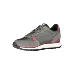 Napapijri Elegant Gray Lace-Up Sneakers with Contrast Accents -   -  Napapijri.