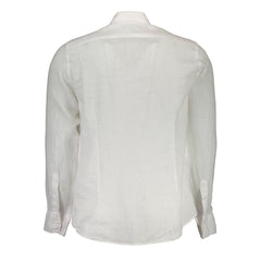 La Martina White Linen Men Shirt -   -  La Martina.