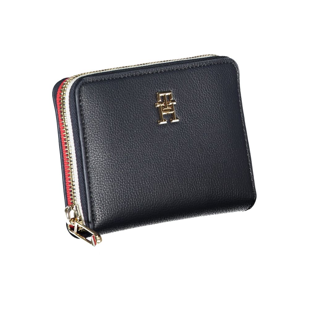 Tommy Hilfiger Sleek Blue Multipurpose Wallet with Zip Closure -   -  Tommy Hilfiger.