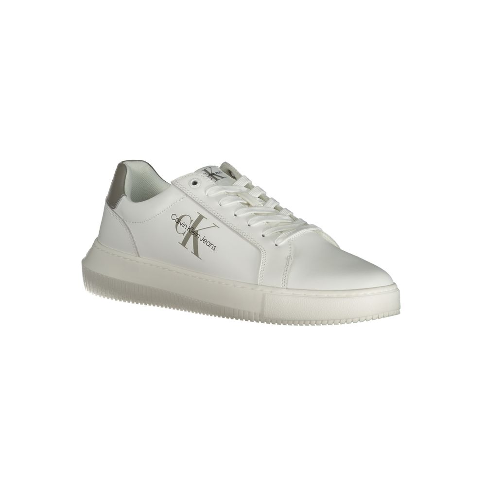 Calvin Klein White Leather Men Sneaker -   -  Calvin Klein.