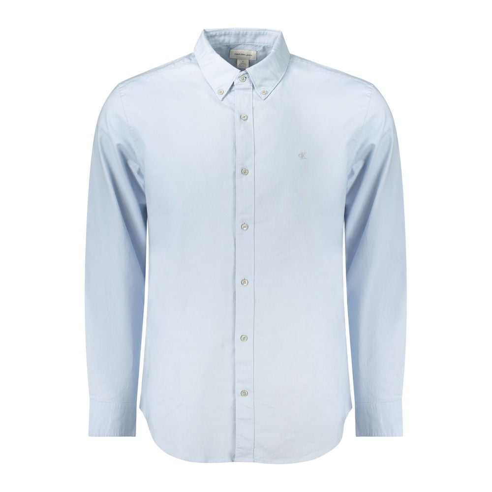 Calvin Klein Light Blue Cotton Men Shirt -   -  Calvin Klein.