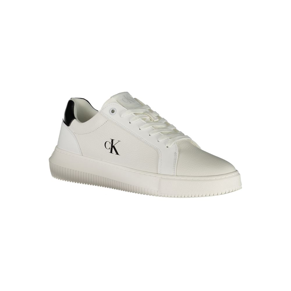 Calvin Klein White Leather Men Sneaker -   -  Calvin Klein.