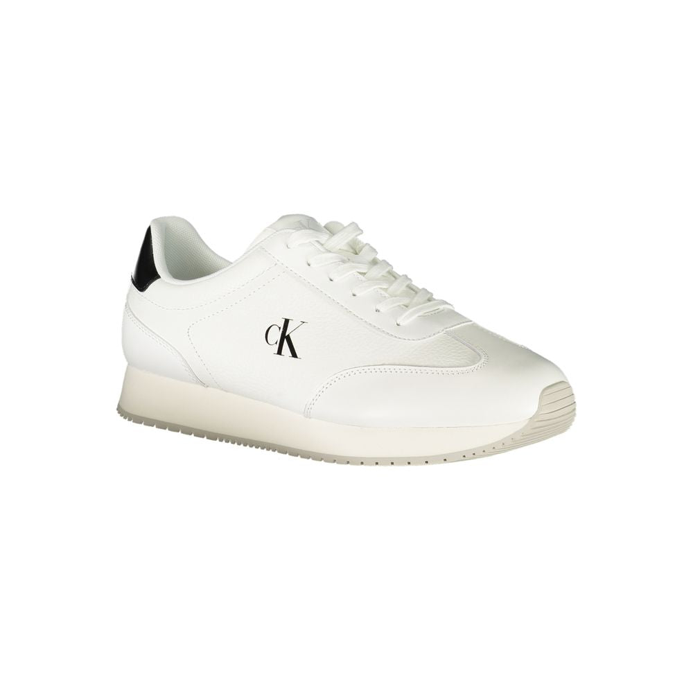 Calvin Klein White Leather Men Sneaker -   -  Calvin Klein.