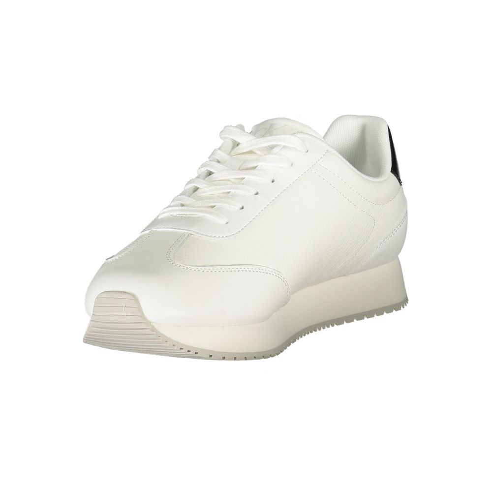Calvin Klein White Leather Men Sneaker -   -  Calvin Klein.