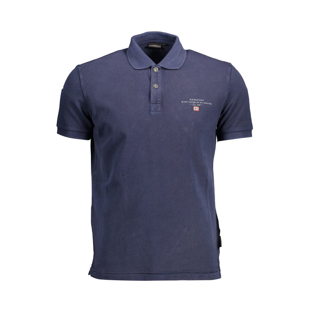 Napapijri Blue Cotton Men Polo Shirt -   -  Napapijri.