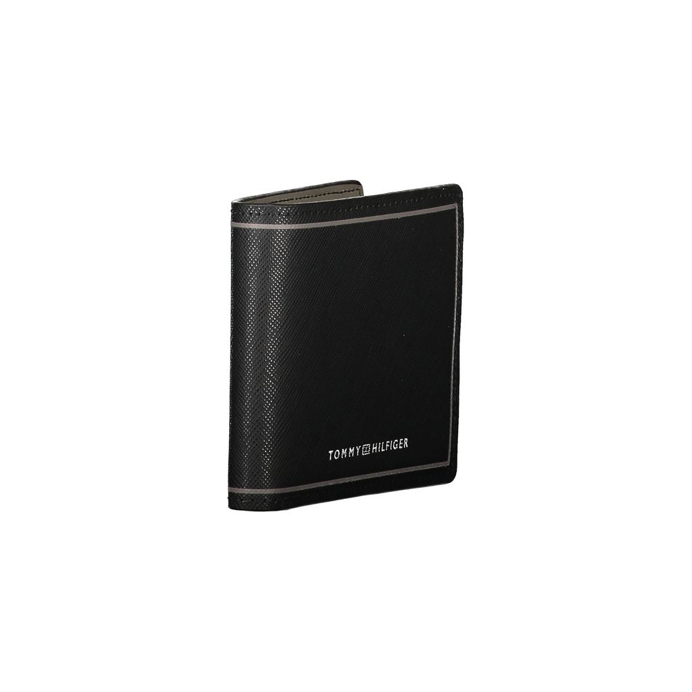 Tommy Hilfiger Black Leather Double Card Wallet -  Leather Wallet for Men -  Tommy Hilfiger.