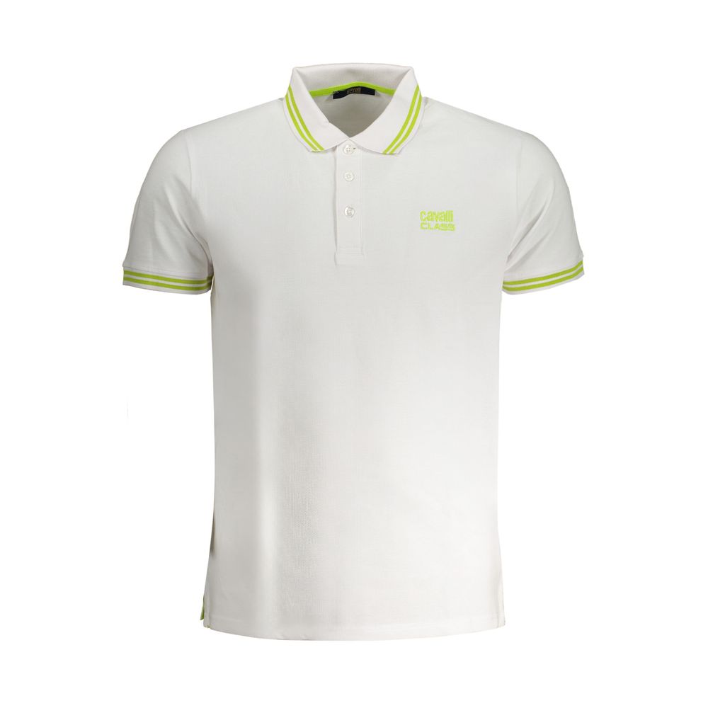 Cavalli Class White Cotton Polo Shirt -   -  Cavalli Class.