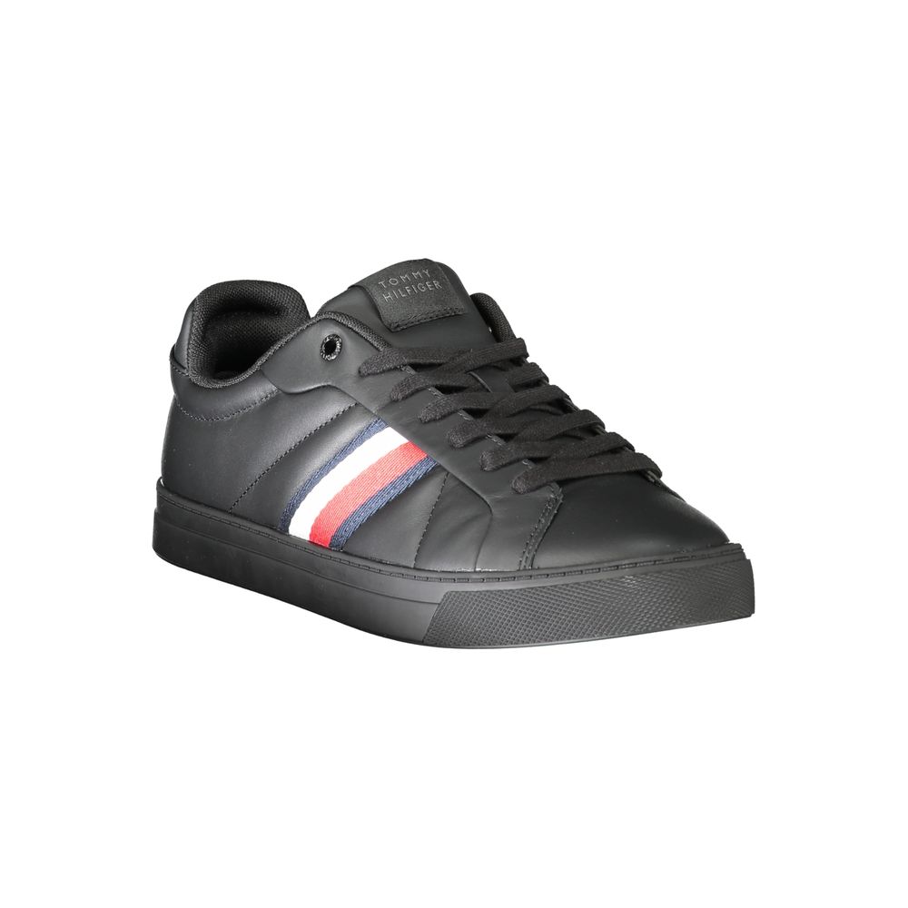 Tommy Hilfiger Black Leather Men Sneaker -   -  Tommy Hilfiger.