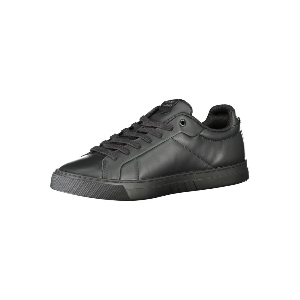 Tommy Hilfiger Black Leather Men Sneaker -   -  Tommy Hilfiger.