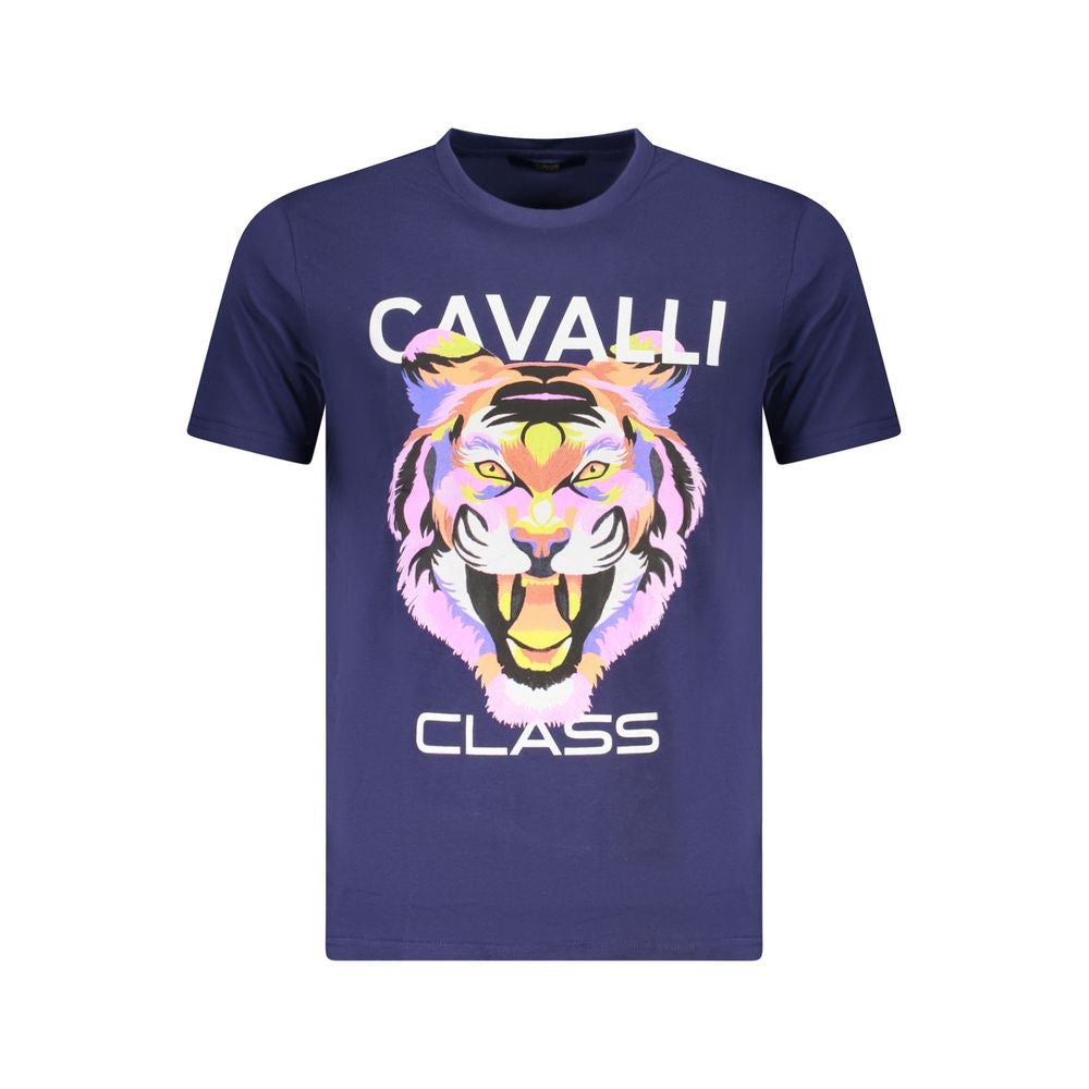 Cavalli Class Blue Cotton Men T-Shirt -   -  Cavalli Class.