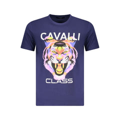 Cavalli Class Blue Cotton Men T-Shirt -   -  Cavalli Class.
