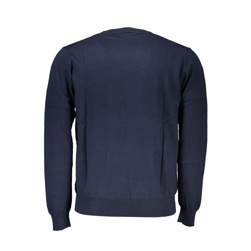 Harmont & Blaine V-Neck Embroidered Blue Sweater -   -  Harmont & Blaine.