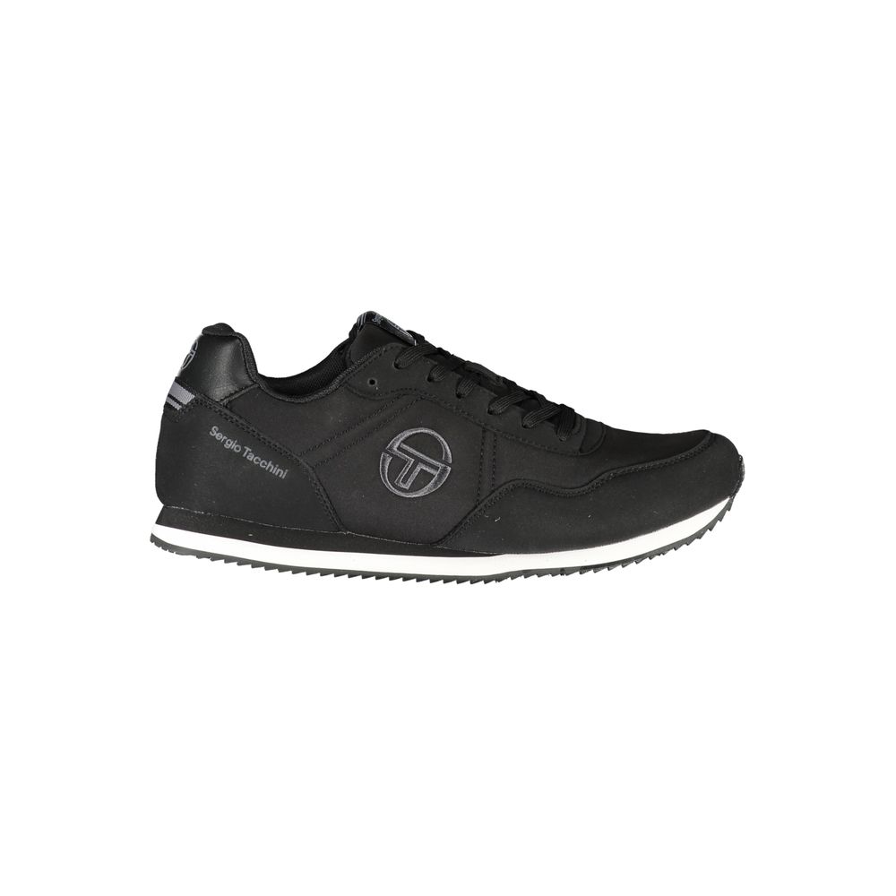 Sergio Tacchini Elegant Black Embroidered Sneakers with Laces -   -  Sergio Tacchini.