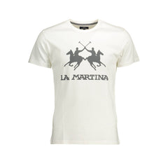 La Martina Elegant White Cotton Crew Neck Tee -   -  La Martina.