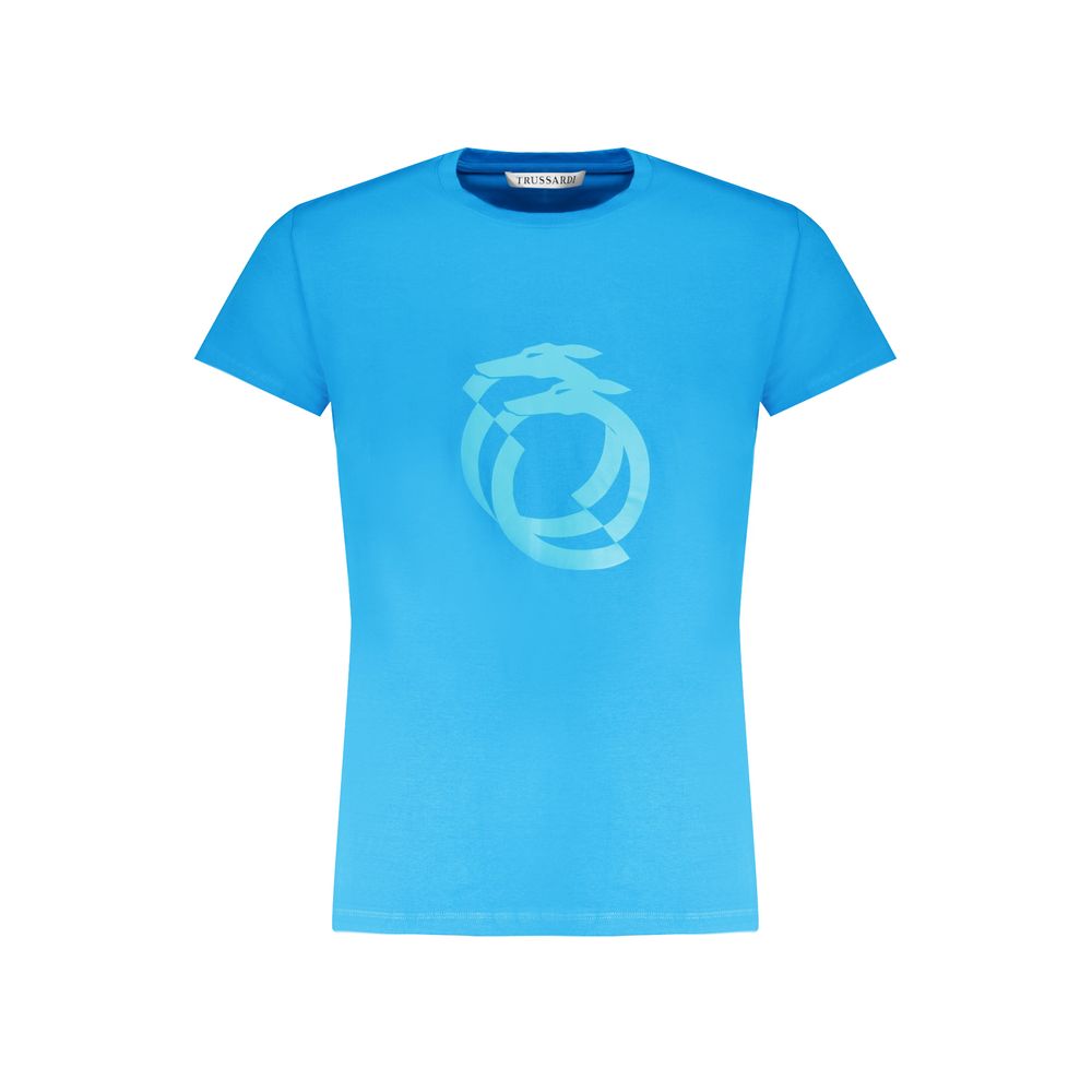 Trussardi Light Blue Cotton Men T-Shirt -   -  Trussardi.