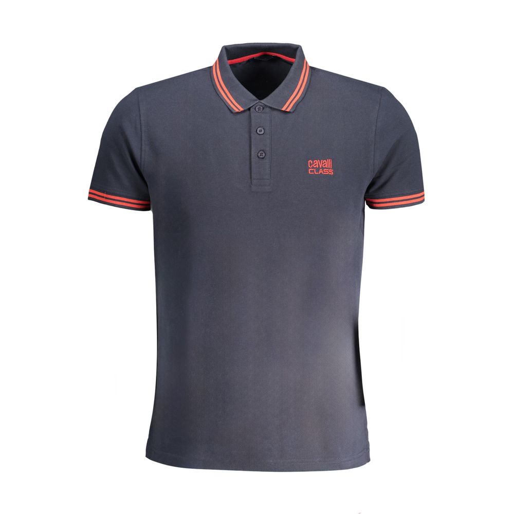 Cavalli Class Blue Cotton Polo Shirt -   -  Cavalli Class.