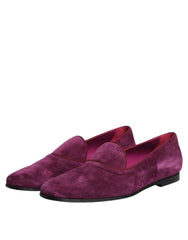 Dolce & Gabbana Purple Velvet Slip On Loafers Formal Shoes -   -  Dolce & Gabbana.
