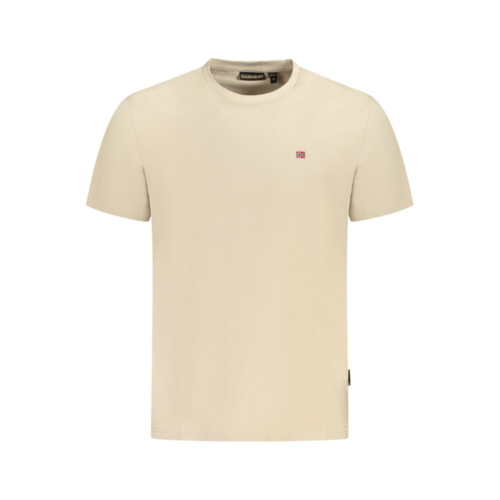 Napapijri Beige Cotton Men T-Shirt -   -  Napapijri.