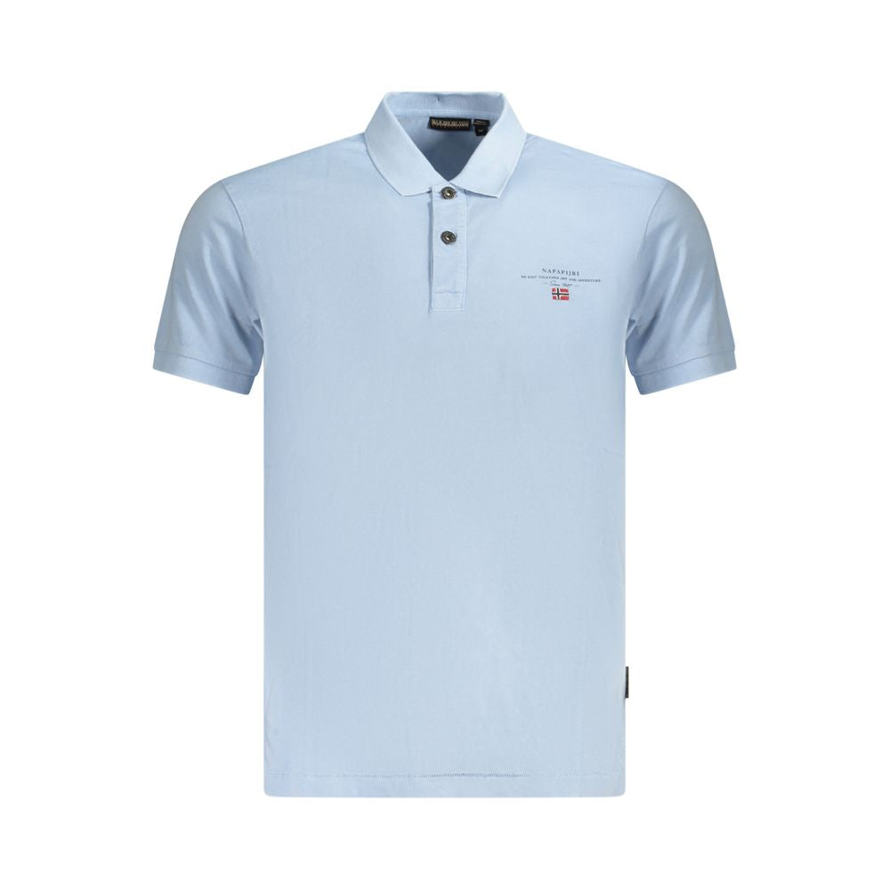 Napapijri Light Blue Cotton Men Polo Shirt -   -  Napapijri.