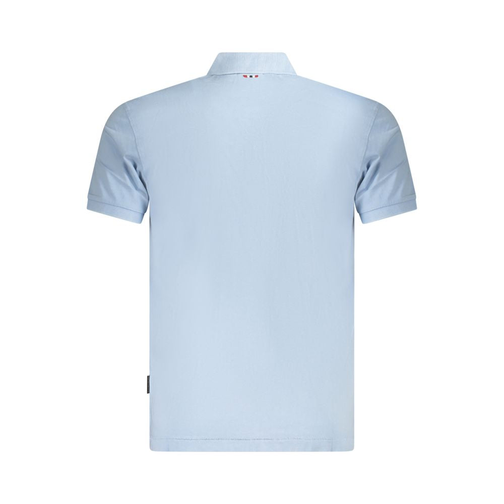 Napapijri Light Blue Cotton Men Polo Shirt -   -  Napapijri.