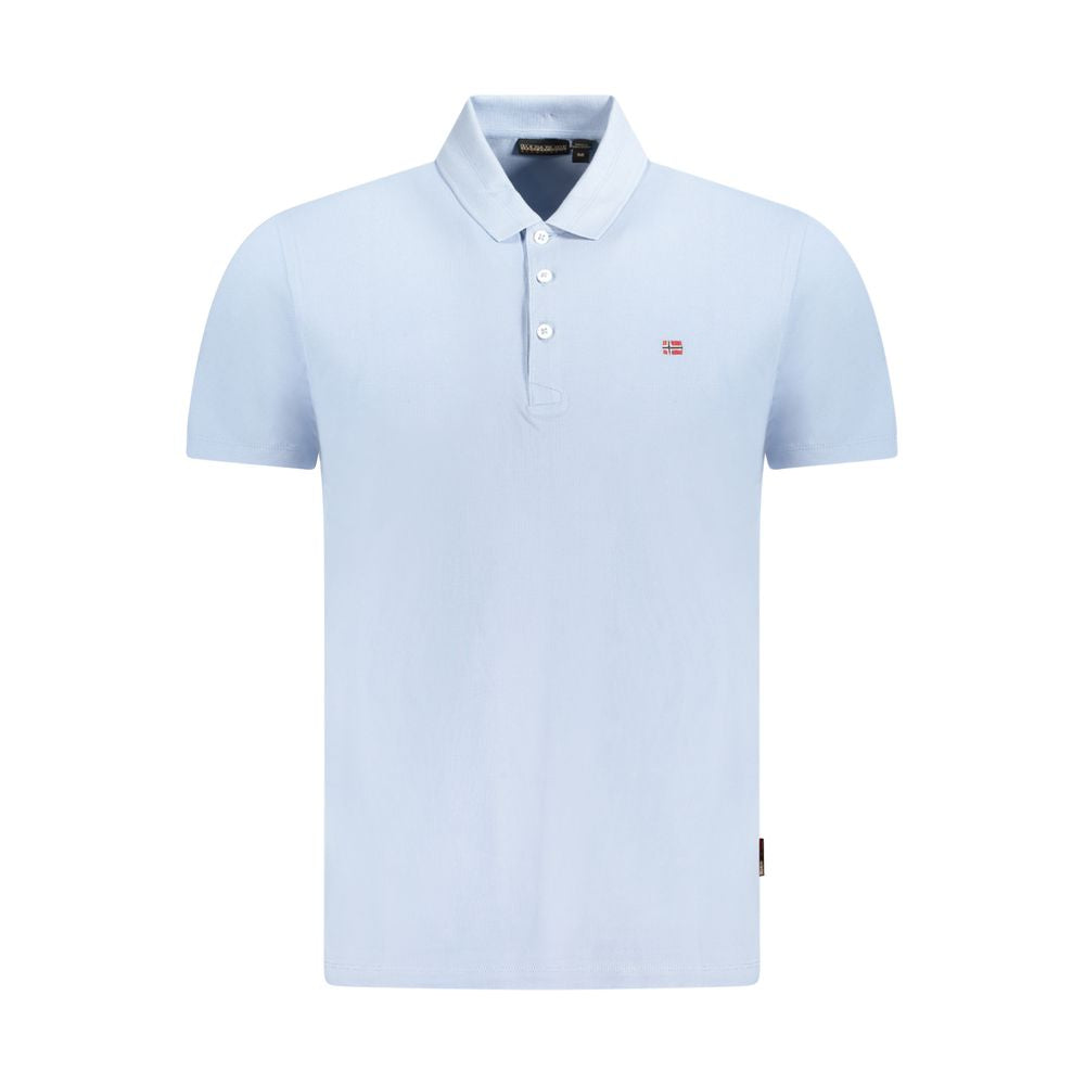 Napapijri Light Blue Cotton Men Polo Shirt -   -  Napapijri.