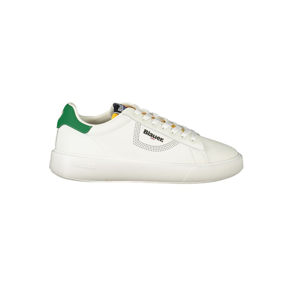 Blauer White Leather Men Sneaker -   -  Blauer.