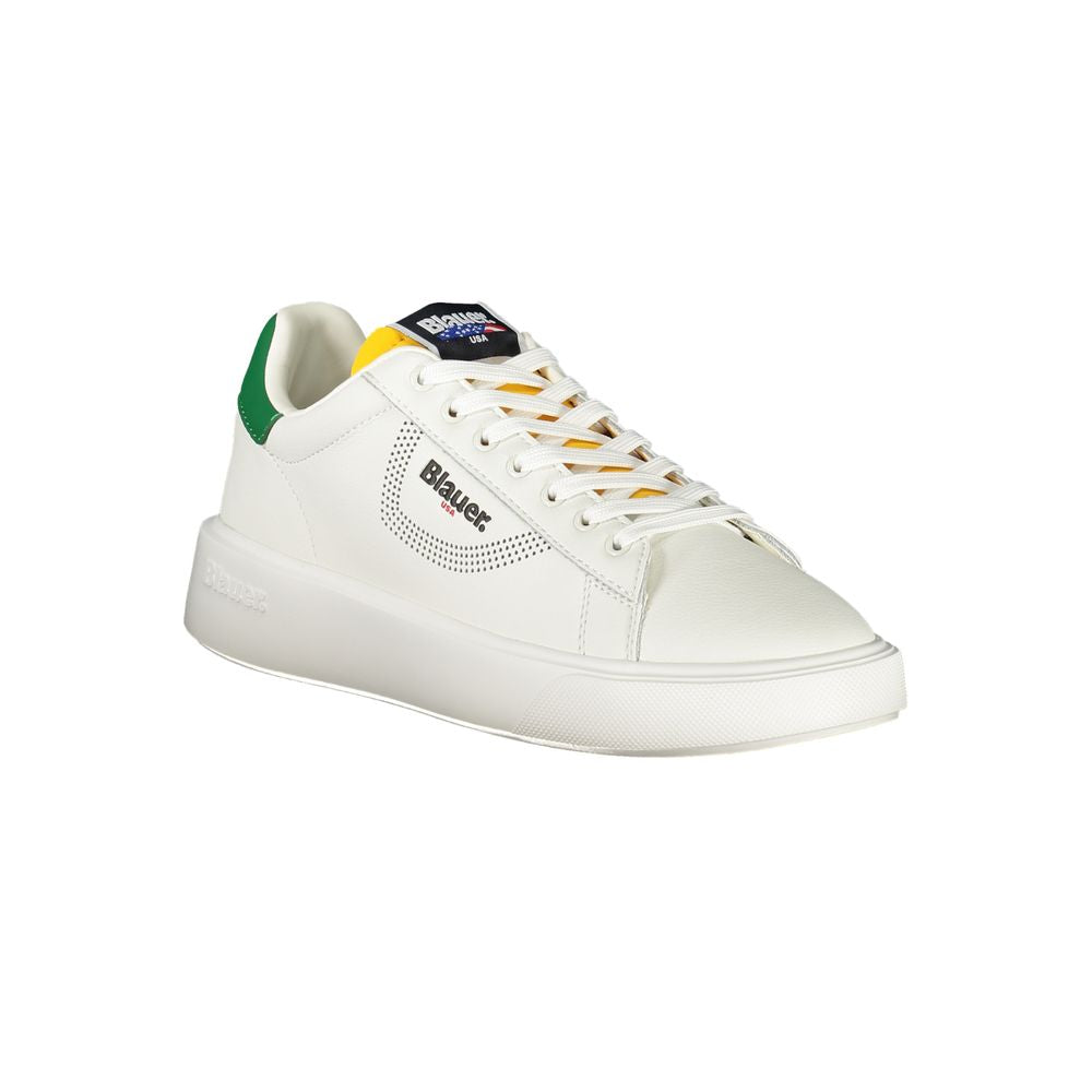 Blauer White Leather Men Sneaker -   -  Blauer.