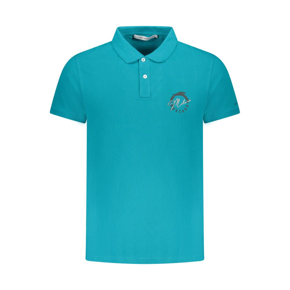 Trussardi Light Blue Cotton Men Polo Shirt -   -  Trussardi.