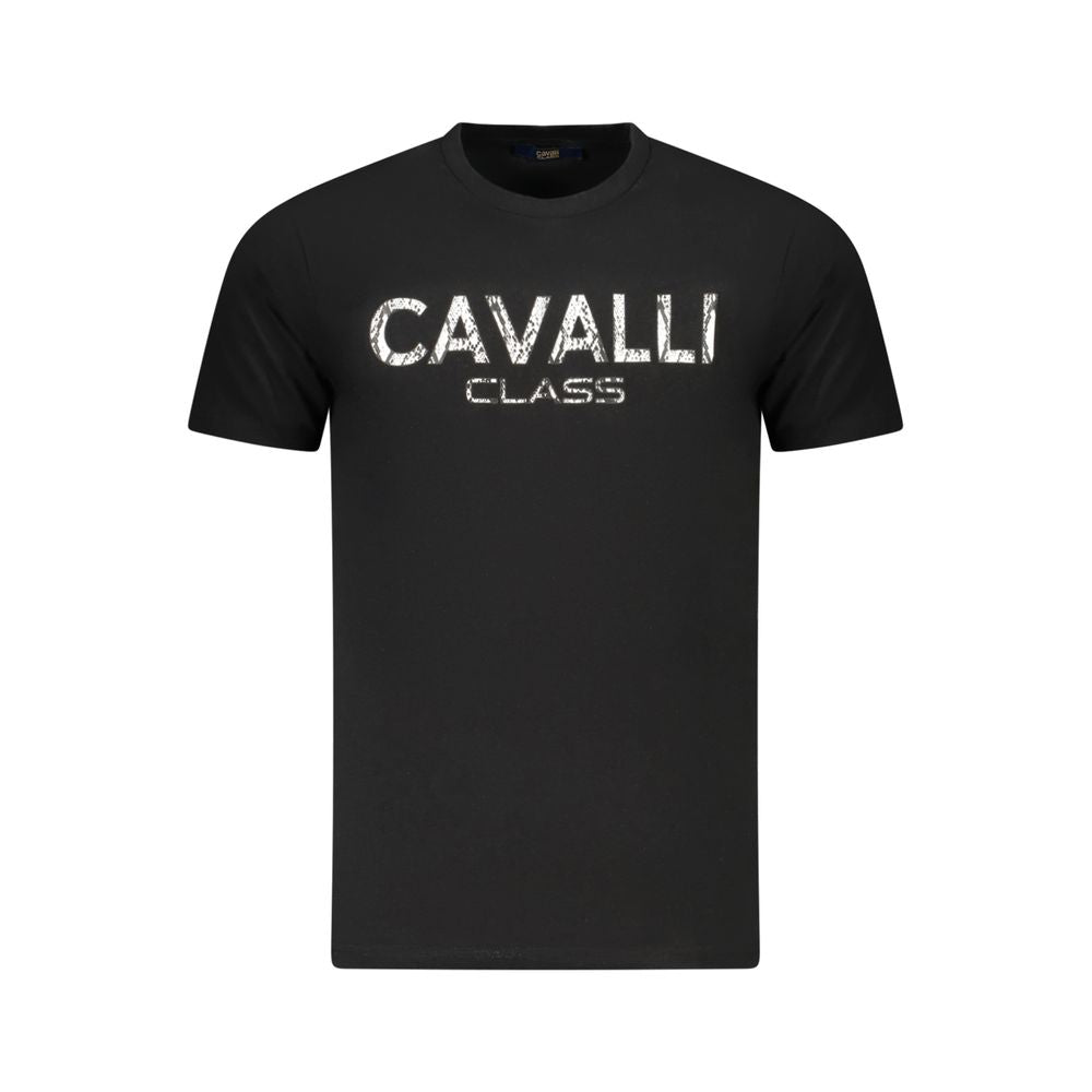 Cavalli Class Black Cotton Men T-Shirt -   -  Cavalli Class.