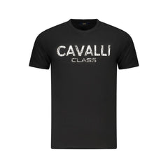 Cavalli Class Black Cotton Men T-Shirt -   -  Cavalli Class.