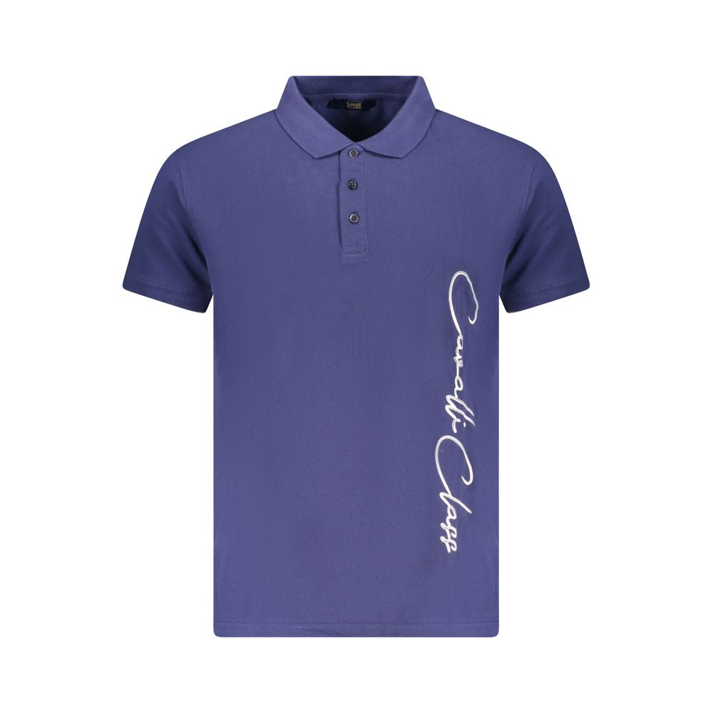 Cavalli Class Blue Cotton Men Polo Shirt -   -  Cavalli Class.