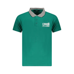 Cavalli Class Green Cotton Men Polo Shirt -   -  Cavalli Class.